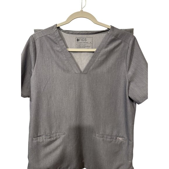 FIGS Technical Collection Scrub Set Graphite Gray V-Neck Top & Zamora SZ medium - Picture 2 of 6